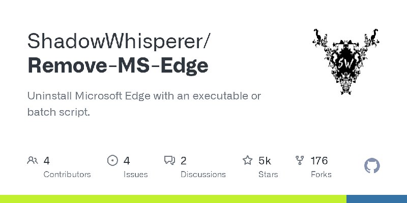 GitHub - ShadowWhisperer/Remove-MS-Edge: Uninstall Microsoft Edge with an executable or batch script.